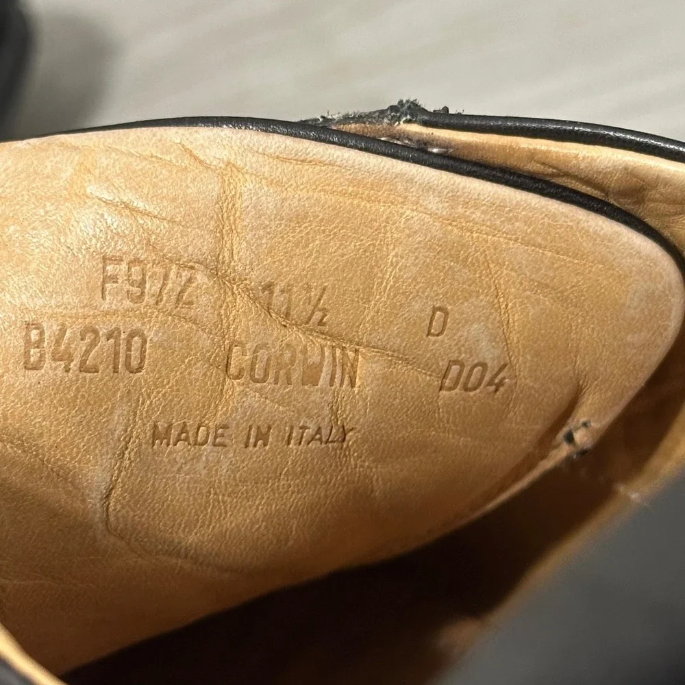 Coach Corwin Mens Sz 11.5‎ Black Leather Lace Up Dress Shoes Oxfords B4210 Italy
